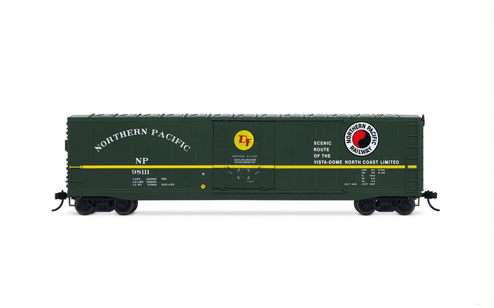 Rivarossi HR6665A HO scale Northern Pacific green plug-door boxcar number 98111