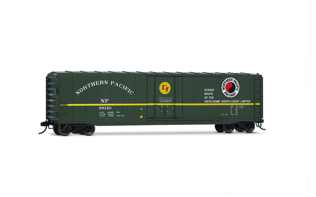 Rivarossi HR6665C HO scale Northern Pacific green plug-door boxcar number 98149