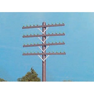 Rix Products 31 HO Scale Scale Railroad Telephone Pole Crossarms Only - Brown Plastic Set of 72; Fits #628-30, or -40 (Both sold separately) — exact product view