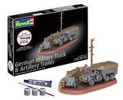 Revell 73344 1:76 Starter Kit packaging and painted model example with included paints, brush and glue