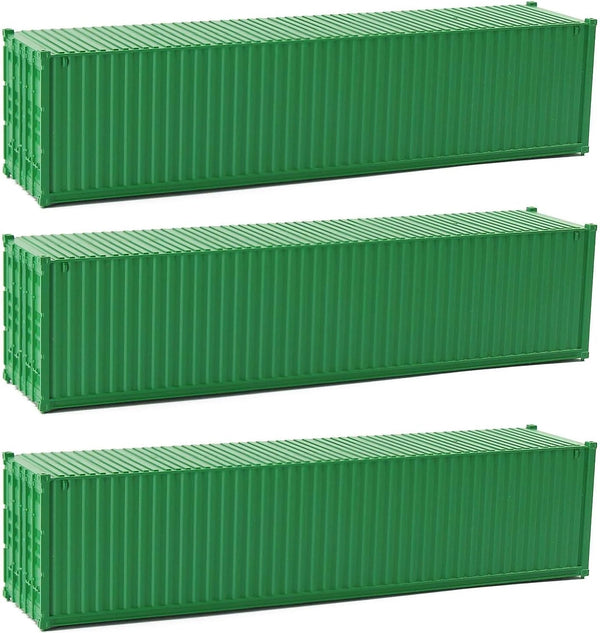 Rock Island Hobby N scale green 40-foot containers three pack