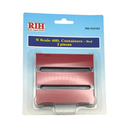 Rock Island Hobby RIH033103 N scale 40-foot red containers, three-piece retail package.
