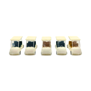 Rock Island Hobby RIH033110 N scale golf carts, five-piece set viewed from the front.