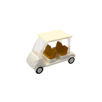 Rock Island Hobby RIH033110 N scale golf cart from the five-piece set, angled close-up with tan seats.