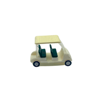 Rock Island Hobby RIH033110 N scale golf cart from the five-piece set, side close-up with dark green seats.