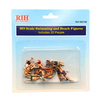 Rock Island Hobby RIH062106 HO scale swimming and beach figures, labeled 20-piece retail package.