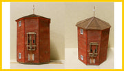 RS Laser Kits 2050-B HO scale Canadian Pacific style enclosed water tower building kit, assembled example from two angles