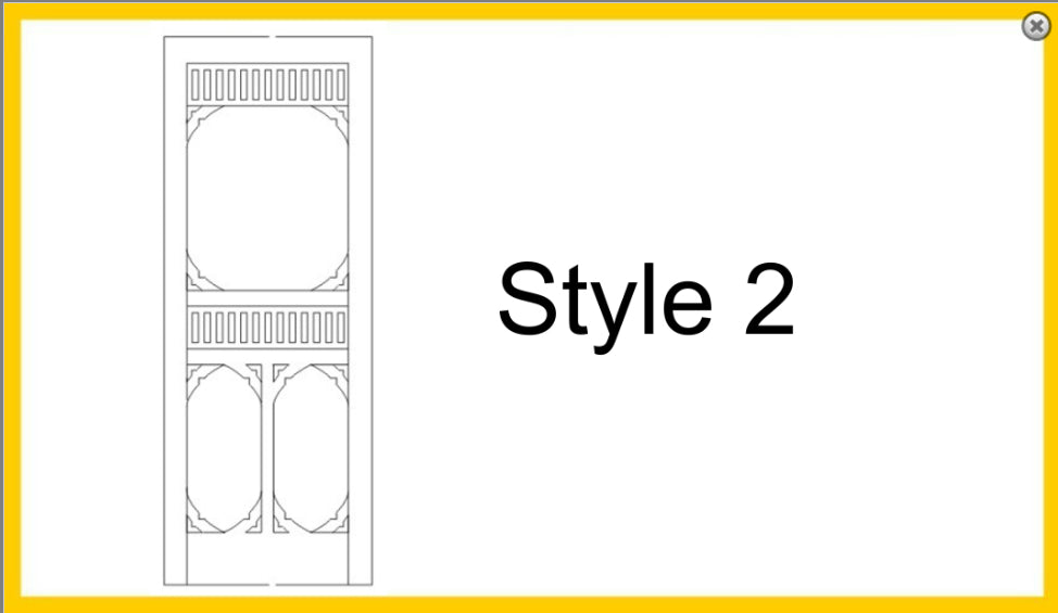 RS Laser Kits 2852 HO scale Style 2 storm door, manufacturer design illustration