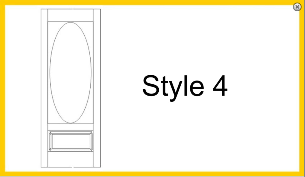 RS Laser Kits 2854 HO scale Style 4 storm door, manufacturer design illustration