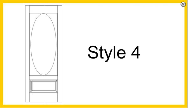 RS Laser Kits 2854 HO scale Style 4 storm door, manufacturer design illustration