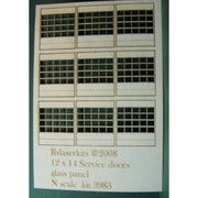 RS Laser Kits 3983 N scale nine glass-panel service doors, laser-cut sheet