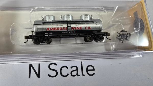Bachmann N Scale Three-Dome Tank Car - Ambrose #7501 (17158) — additional exact product view