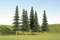 Bachmann 32158 4-6 inch spruce bulk trees, 24-pack, arranged exact product view