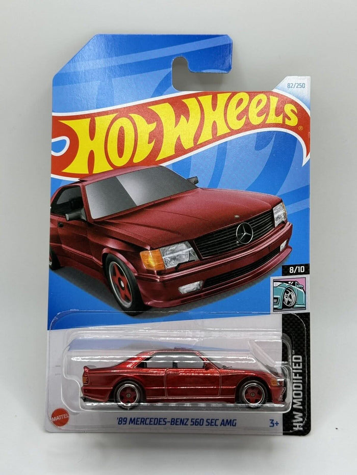 Carded 2024 Hot Wheels Super Treasure Hunt ’89 Mercedes-Benz 560 SEC AMG, front view