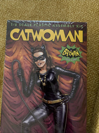 Moebius Catwoman package artwork detail showing the optional mask and whip