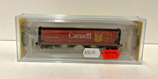 Bachmann N Scale 4 Bay Cylindrical Grain Hopper - Canada Grain #606902 – 19181 — additional exact product view