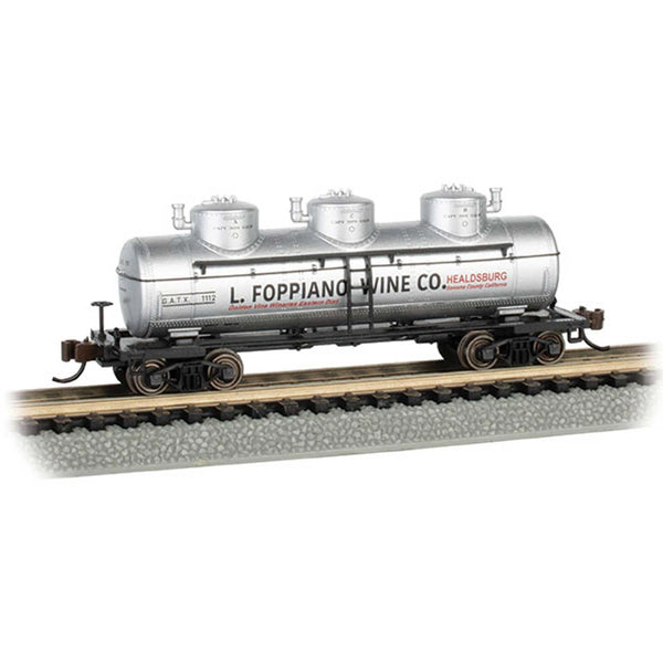 Bachmann N Scale Three-Dome Tank Car - L. Foppiano #1112 (17159) — additional exact product view
