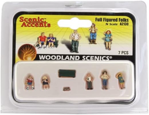 Woodland Scenics A2130 Full Figured Folks N Scale Figures, 7 Pieces