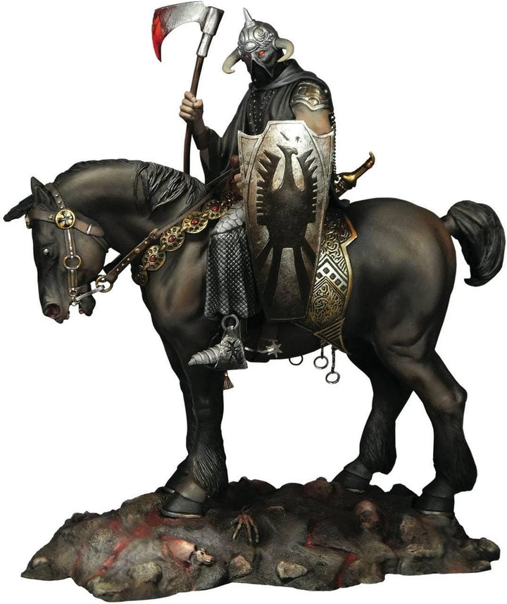 Moebius 961 Death Dealer 1/10 assembled and painted model example with horse and display base