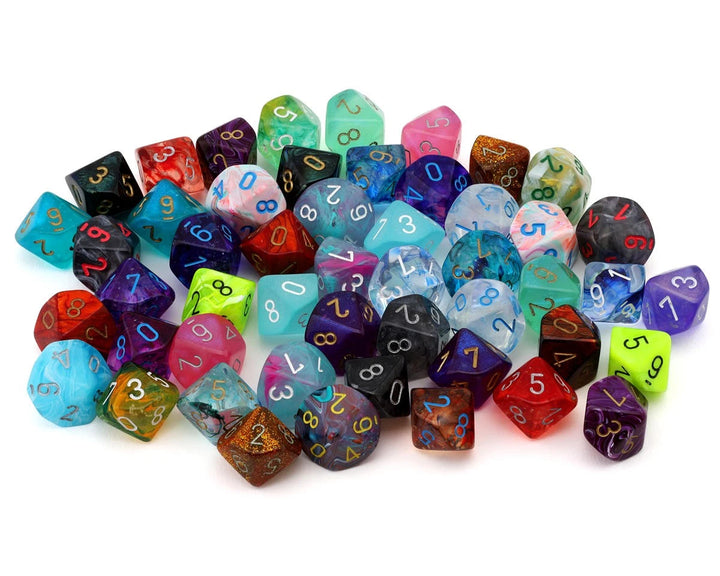 Chessex Signature D10 Assorted Loose Dice - Bag of 50 - product view 1