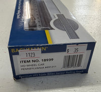 Bachmann HO Scale 52' Wheel Flatcar with Wheel Load - Pennsylvania Railroad #491311 – 18939 — exact product view 3