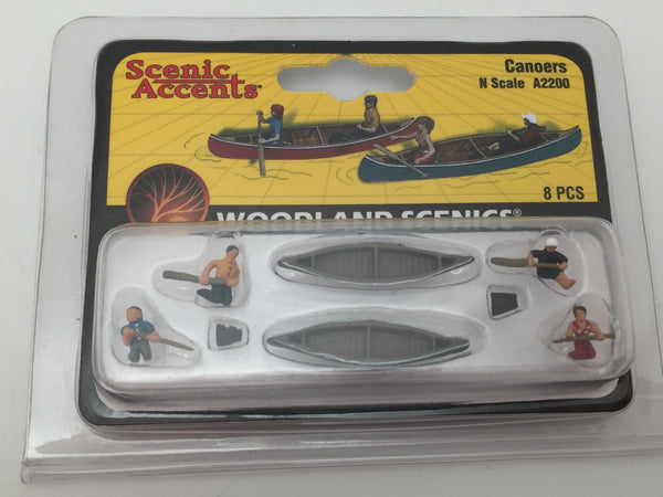 Woodland Scenics A2200 Canoers N Scale, 8 Pieces