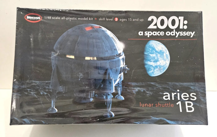 Moebius 2001-7 Aries 1B lunar shuttle 1/48 model kit sealed box front