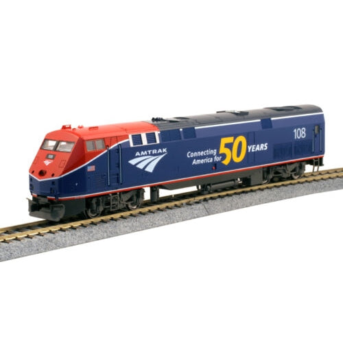 Kato HO Scale P42 Amtrak Phase Vi #108 50th Anniversary Logo With Esu LokSound Sound and DCC Decoders — exact product reference