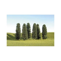 Bachmann 5"–6" Cedar Trees, 6-Pack (32005) — arranged exact product view