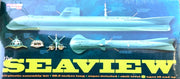Moebius Seaview package feature panel showing the full submarine, optional missile and interior details