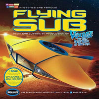 Moebius 817 Flying Sub reissue package artwork showing 1/32 scale and included resin crew figures
