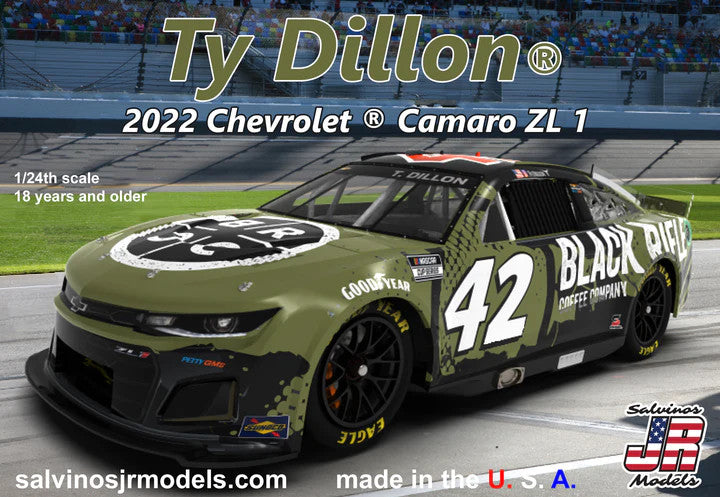 Salvinos JR Models PGC2022TDP 1:24 Ty Dillon number 42 Chevrolet Camaro model kit
