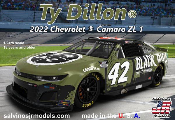 Salvinos JR Models PGC2022TDP 1:24 Ty Dillon number 42 Chevrolet Camaro model kit