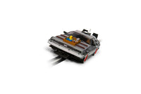 Scalextric C4307 Back to the Future Part III Time Machine slot car - front three-quarter view