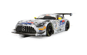 Scalextric C4496 Mercedes AMG GT3 RAM Racing D2 No. 8 slot car, front three-quarter view
