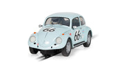 Scalextric C4498 Volkswagen Beetle Blue 66 slot car, front three-quarter view