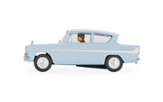 Scalextric C4504 Ford Anglia 105E Harry Potter Edition light blue slot car, left-side profile