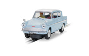 Scalextric C4504 Ford Anglia 105E Harry Potter Edition light blue slot car, front view