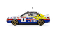 Scalextric C4507 Subaru Impreza WRX 1997 ERC Champion No. 1 slot car, left-side profile