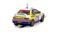 Scalextric C4507 Subaru Impreza WRX 1997 ERC Champion No. 1 slot car, rear three-quarter view