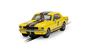 Scalextric C4537 Ford Mustang Rassler Racing No. 99 yellow slot car, front view