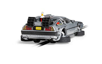 Scalextric C4541 Back to the Future Part II Flying Time Machine slot car, rear three-quarter view
