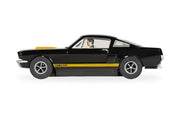 Scalextric C4542 Shelby Mustang GT350H Hertz Edition black and gold slot car, left-side profile