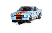 Scalextric C4570 Shelby GT350 Gulf Edition No. 21 blue and orange slot car, front view