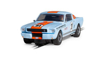 Scalextric C4570 Shelby GT350 Gulf Edition No. 21 blue and orange slot car, front view