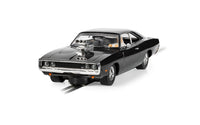 Scalextric C4573 Dom Toretto Dodge Charger Fast and Furious black slot car, front view