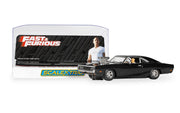 Scalextric C4573 Dom Toretto Dodge Charger Fast and Furious black slot car, car with display case