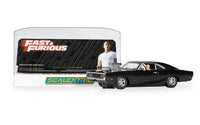 Scalextric C4573 Dom Toretto Dodge Charger Fast and Furious black slot car, car with display case