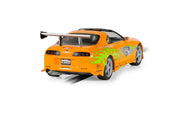 Scalextric C4591 Brian O'Conner Toyota Supra Fast and Furious orange slot car, rear three-quarter view