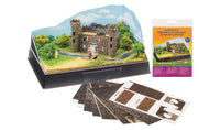 Scene-A-Rama SP4134 Castle Kit package and cutouts with finished example; base, backdrop, figures and landscaping sold separately